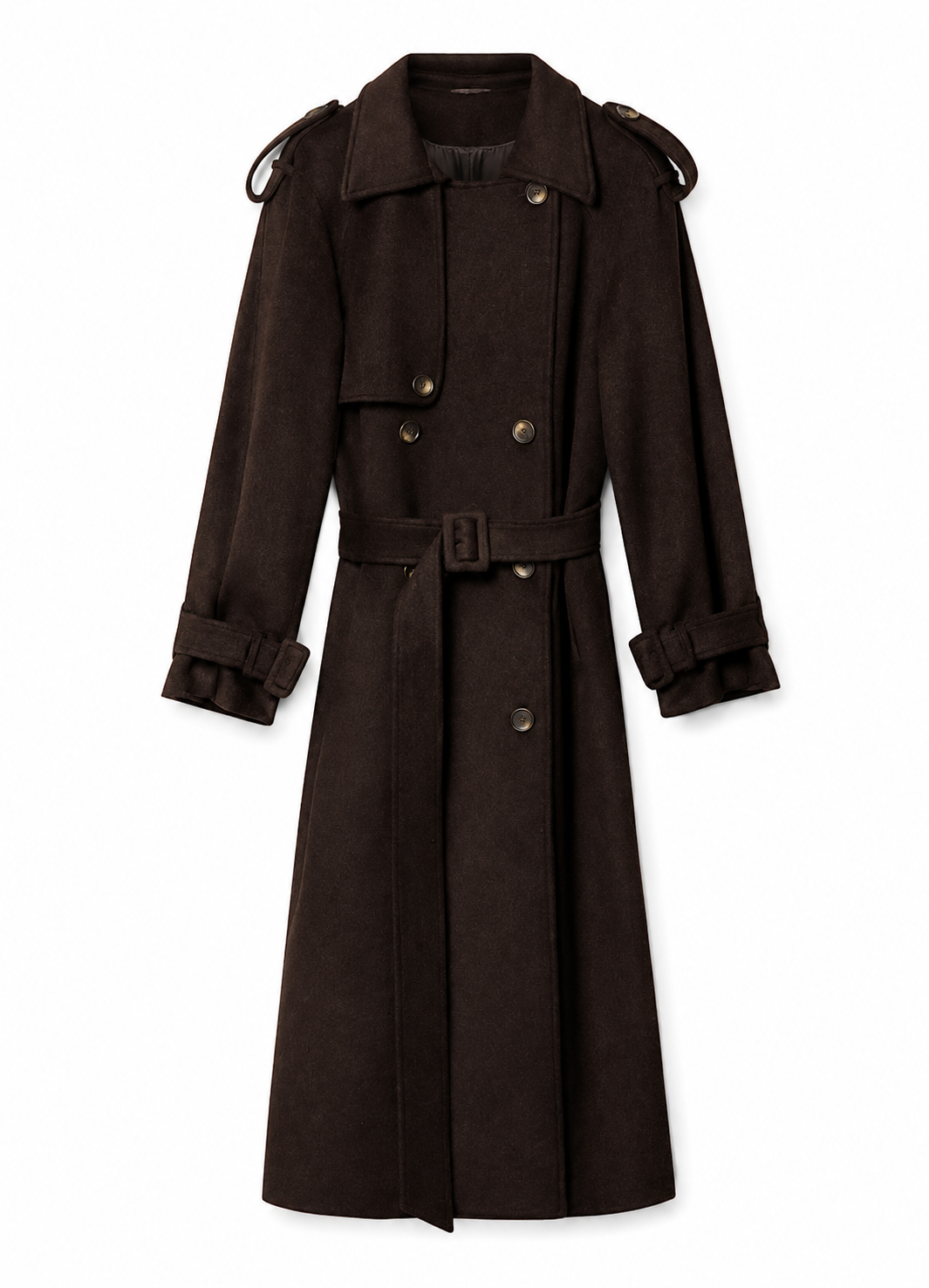 Caia Wool Coat Brown Clermonte