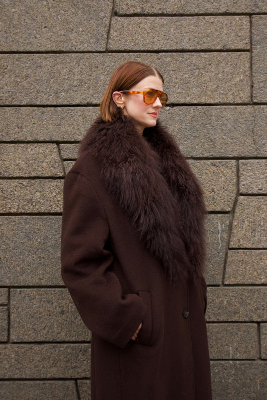 Margareth Natural Tibet Lamb Collar Clermonte