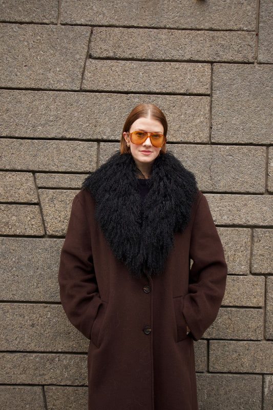 Margareth Natural Tibet Lamb Collar Clermonte