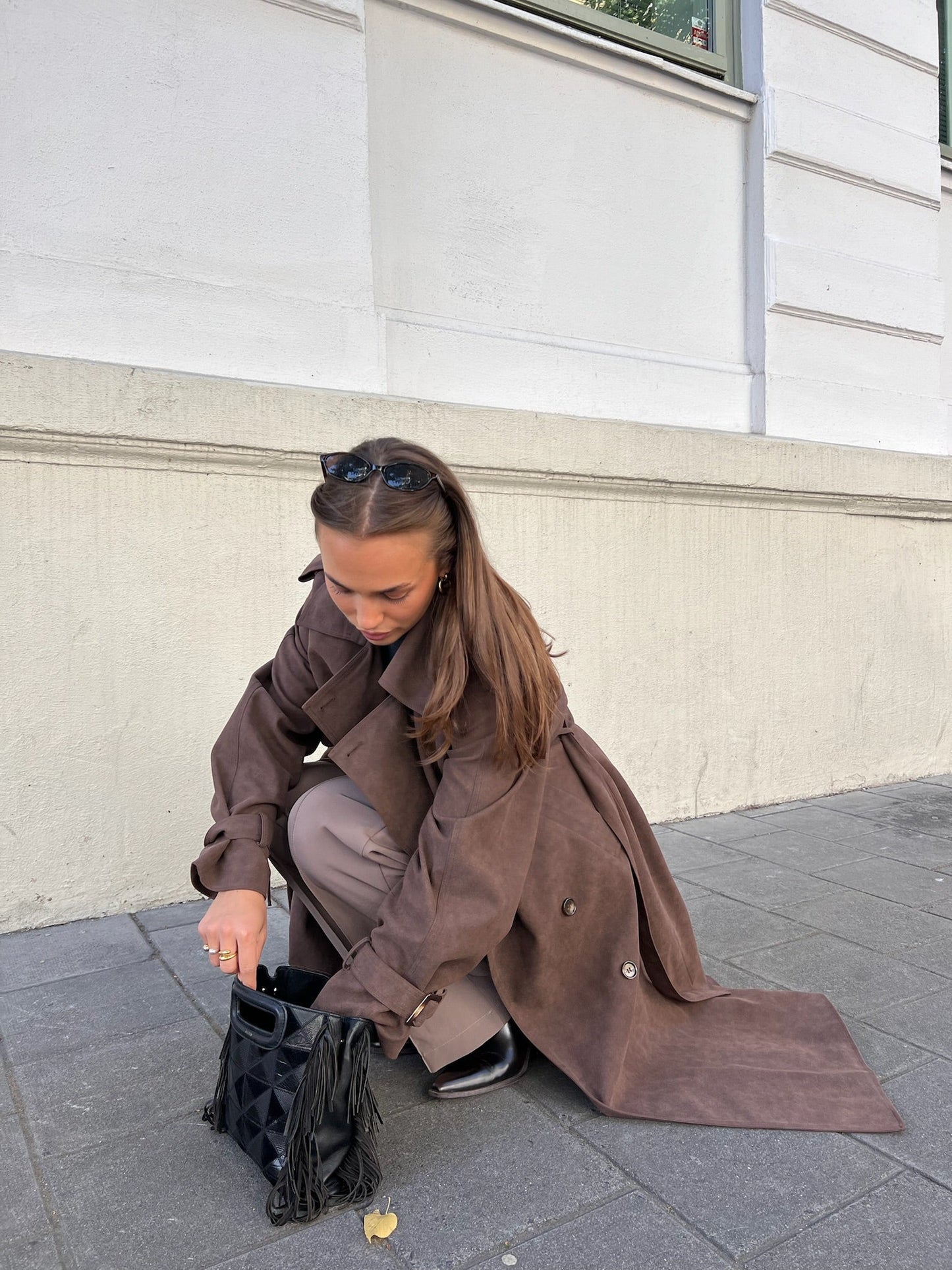 Caia PU suede coat Clermonte