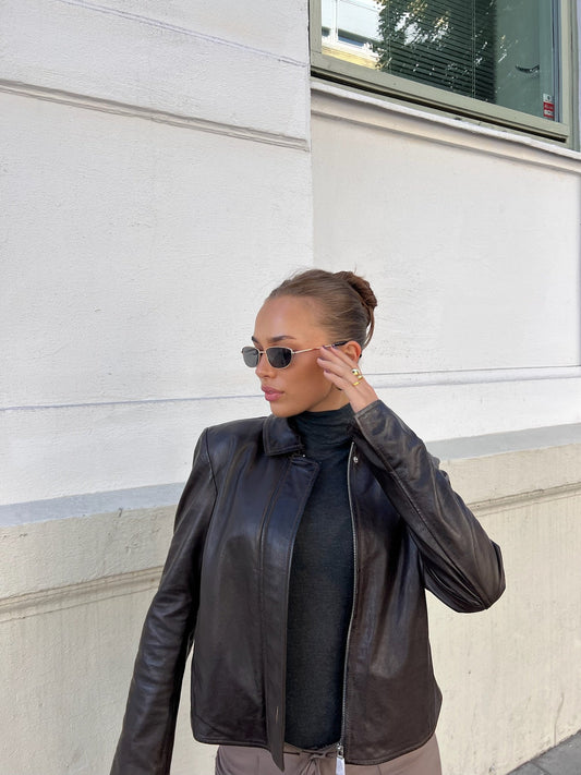 Chloe Leather Jacket Brown Clermonte