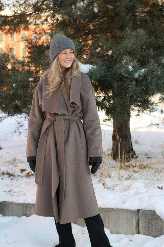 Nova wool coat Hazelbrown Clermonte