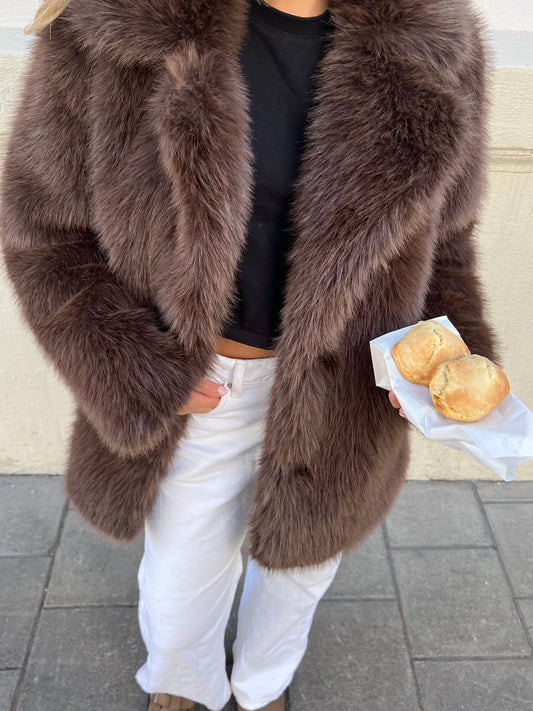 Maya Faux fur Brown Clermonte
