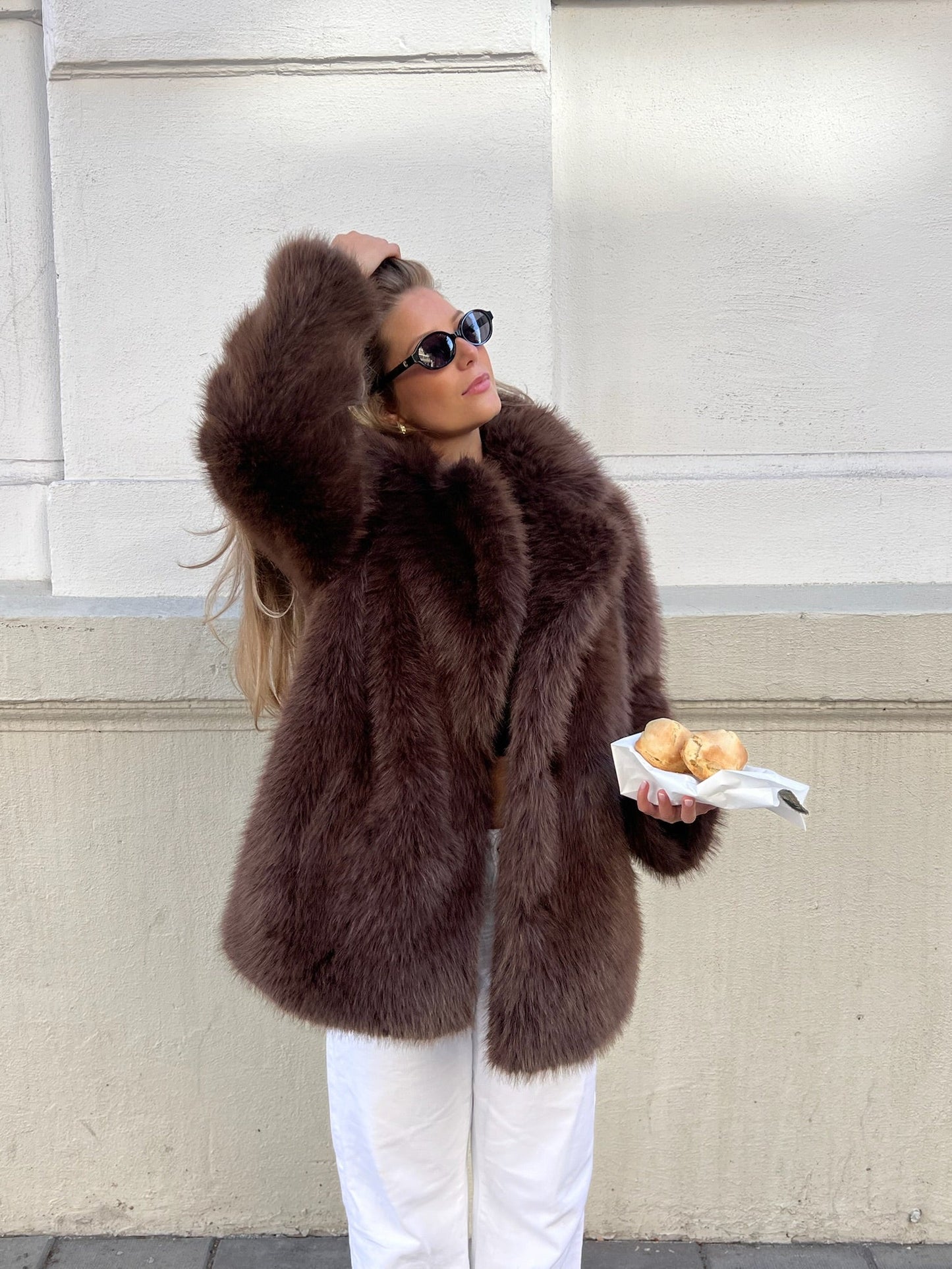 Maya Faux fur Brown Clermonte