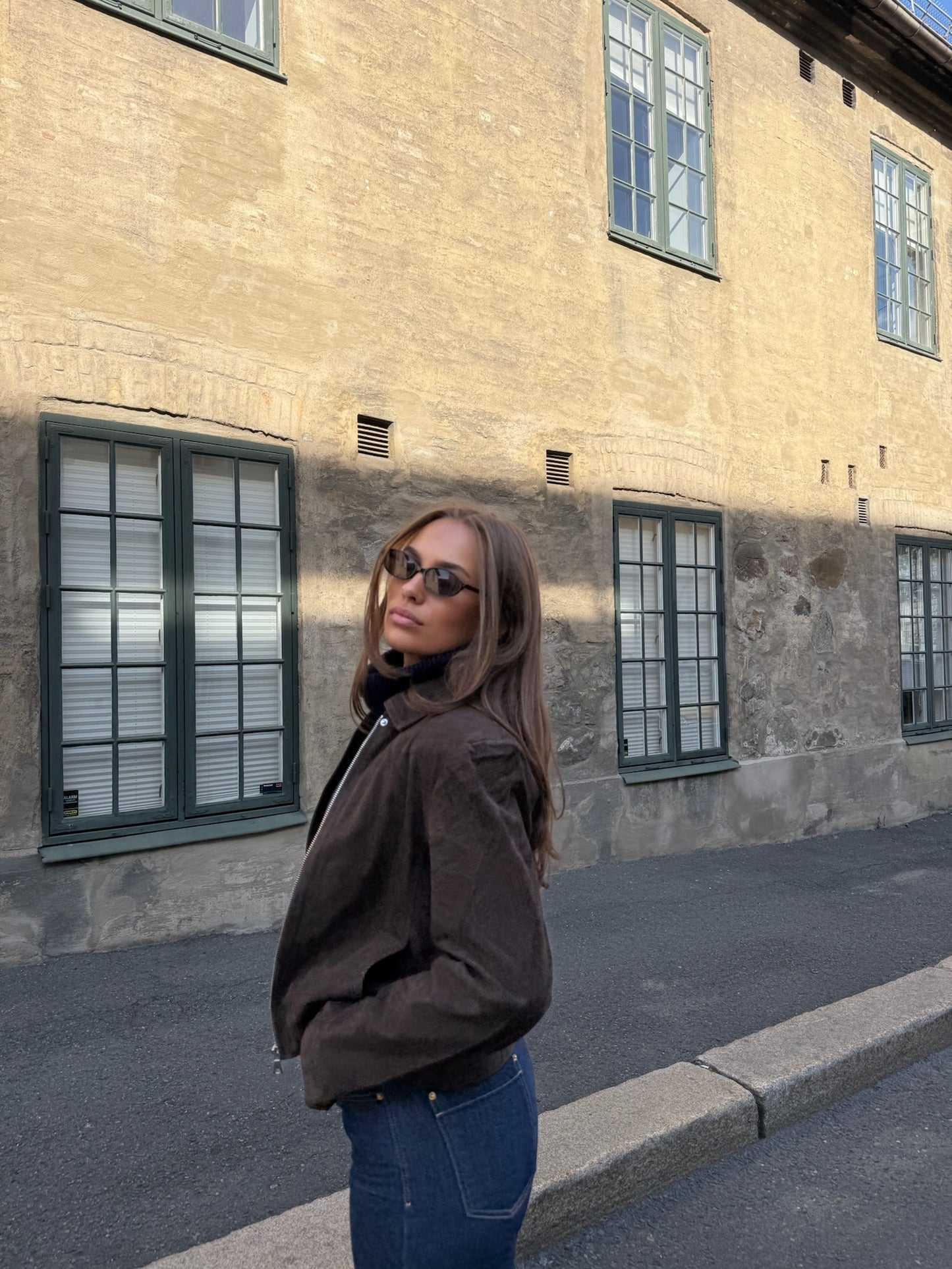 Chloe Suede Jacket Brown