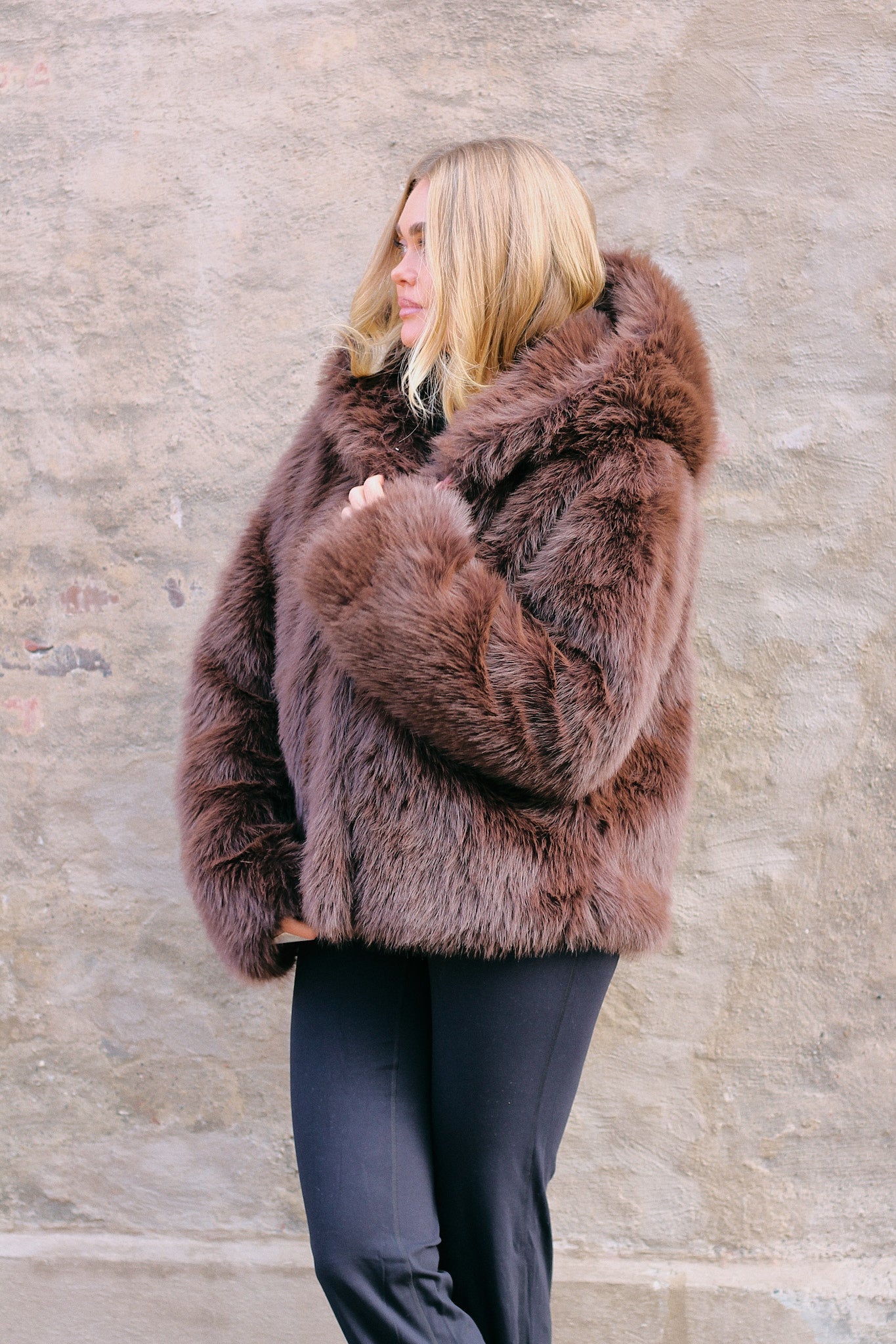 Ida Faux Fur Brown Clermonte