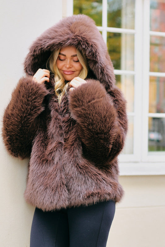 Ida Faux Fur Brown Clermonte