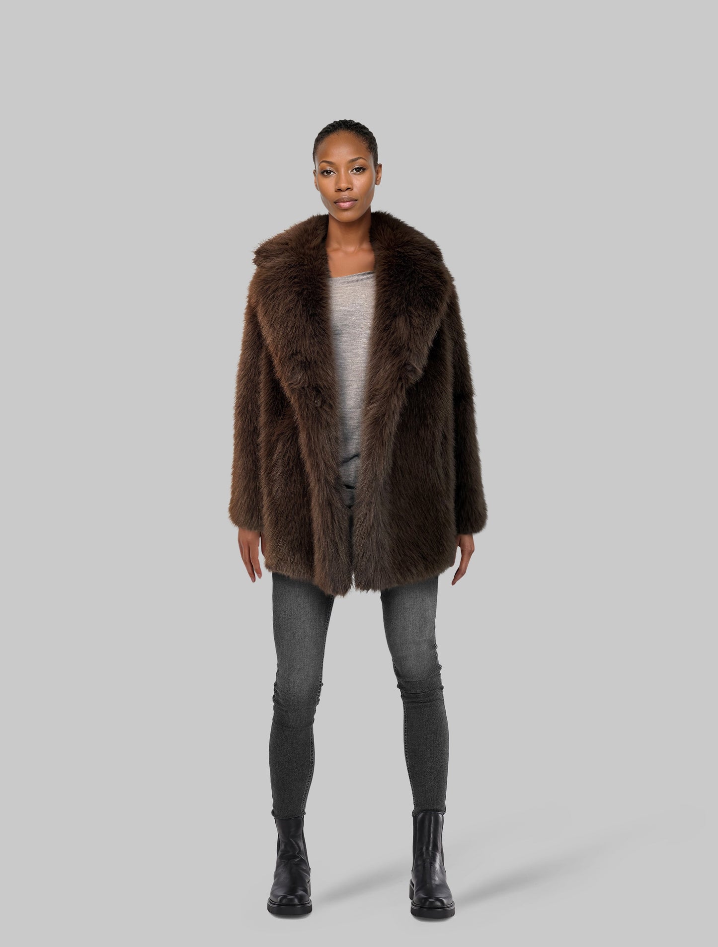 Maya Faux fur Brown Clermonte