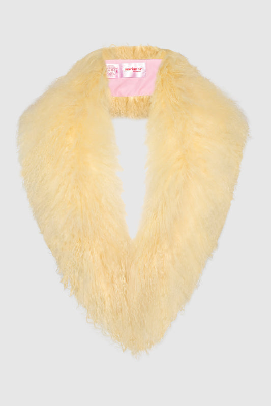 Margareth Natural Tibet Lamb Collar Clermonte