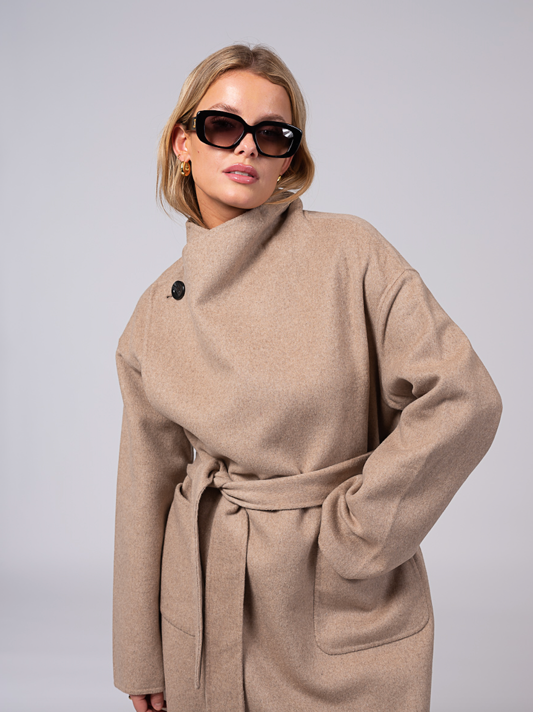 Ana Wool Coat Warm Sand Clermonte