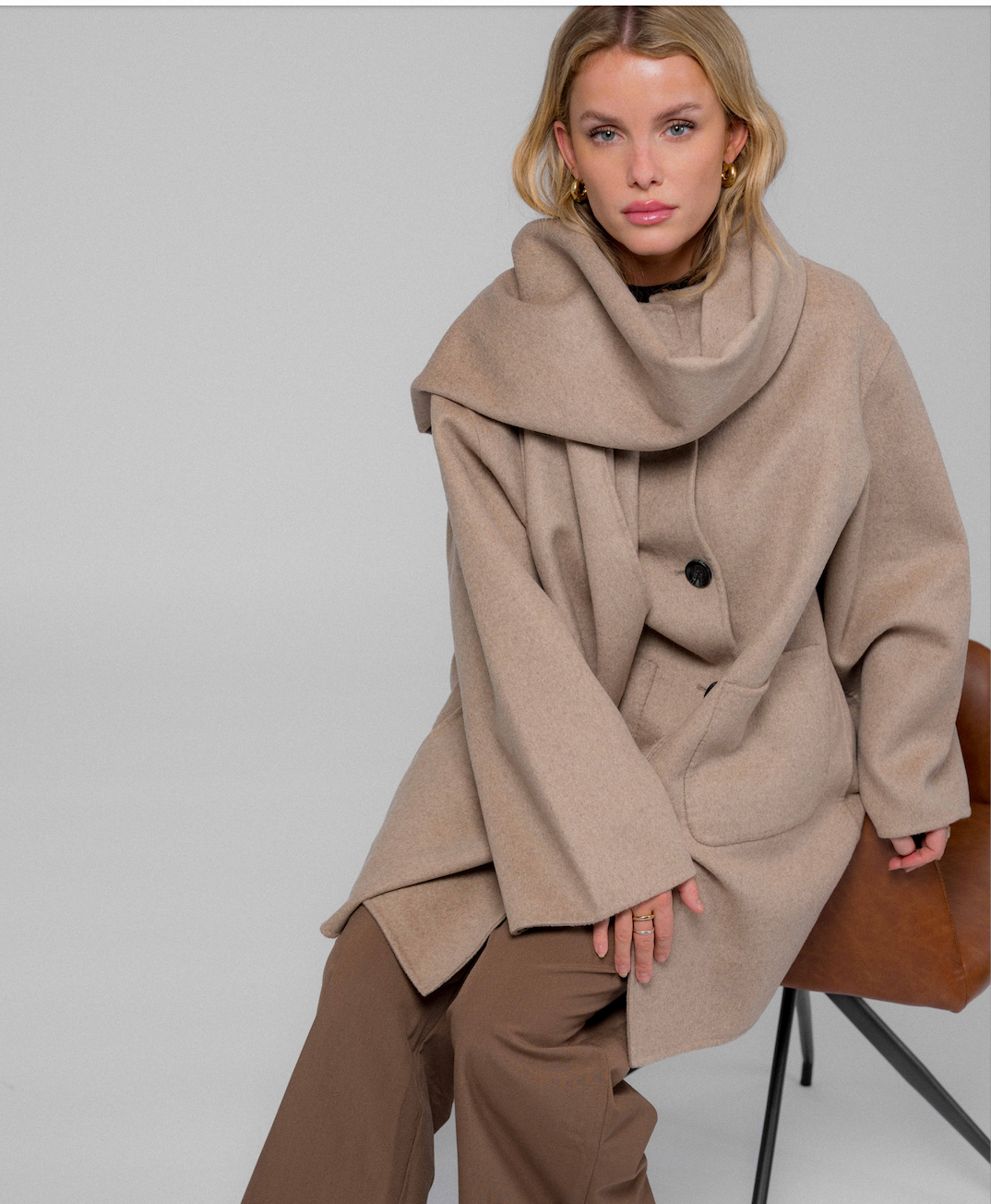 Sandy Wool scarf Beige Clermonte
