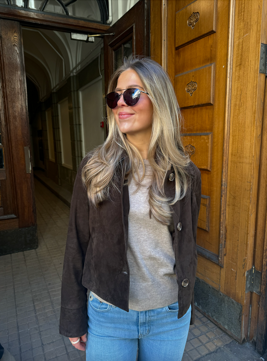 Ally Suede Jacket Dk/Brown