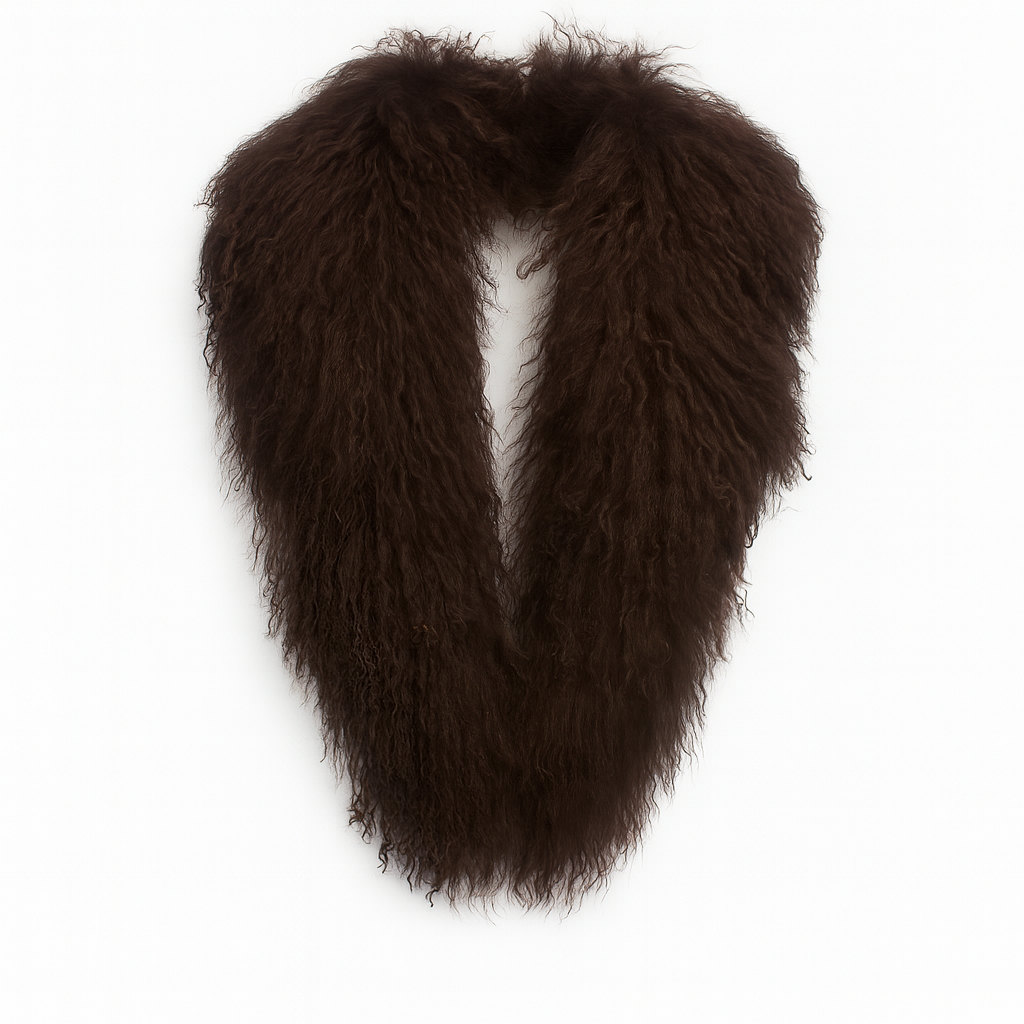 Margareth Natural Tibet Lamb Collar Brown Clermonte