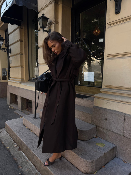 Caia Wool Coat Brown Clermonte
