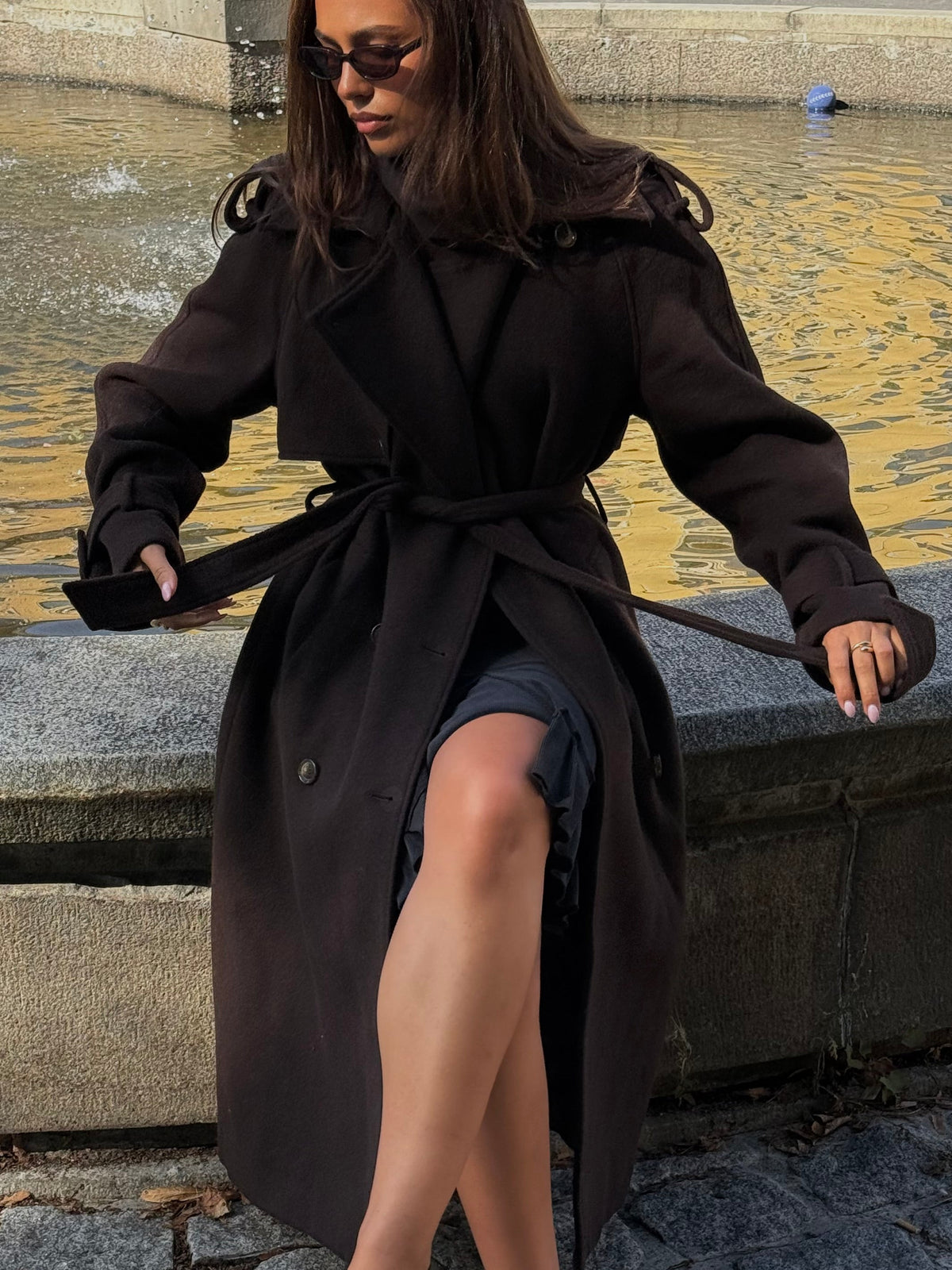 Caia Wool Coat Brown Clermonte