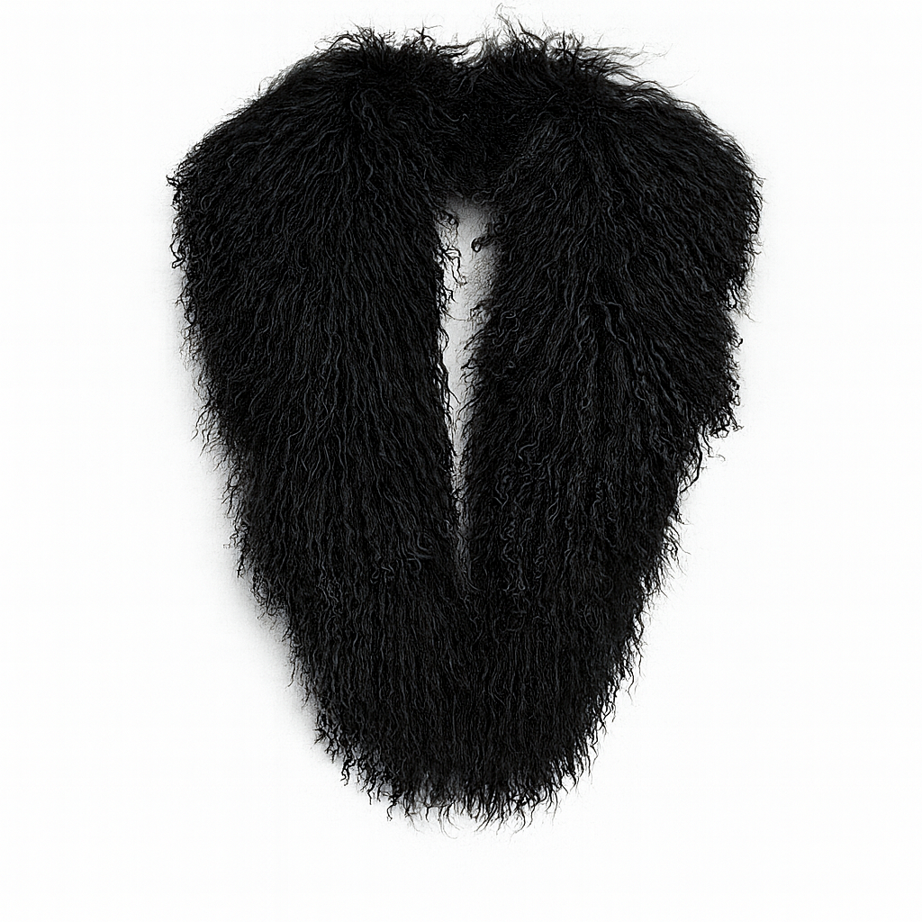 Margareth Natural Tibet Lamb Collar Black Clermonte