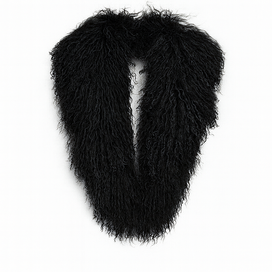 Margareth Natural Tibet Lamb Collar Black Clermonte