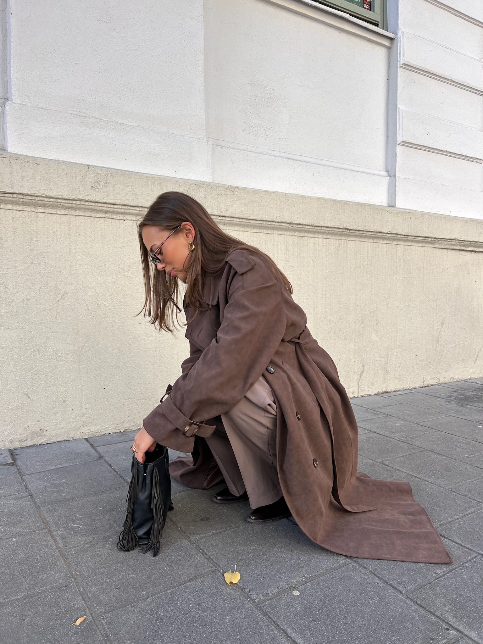 Caia PU suede coat Clermonte