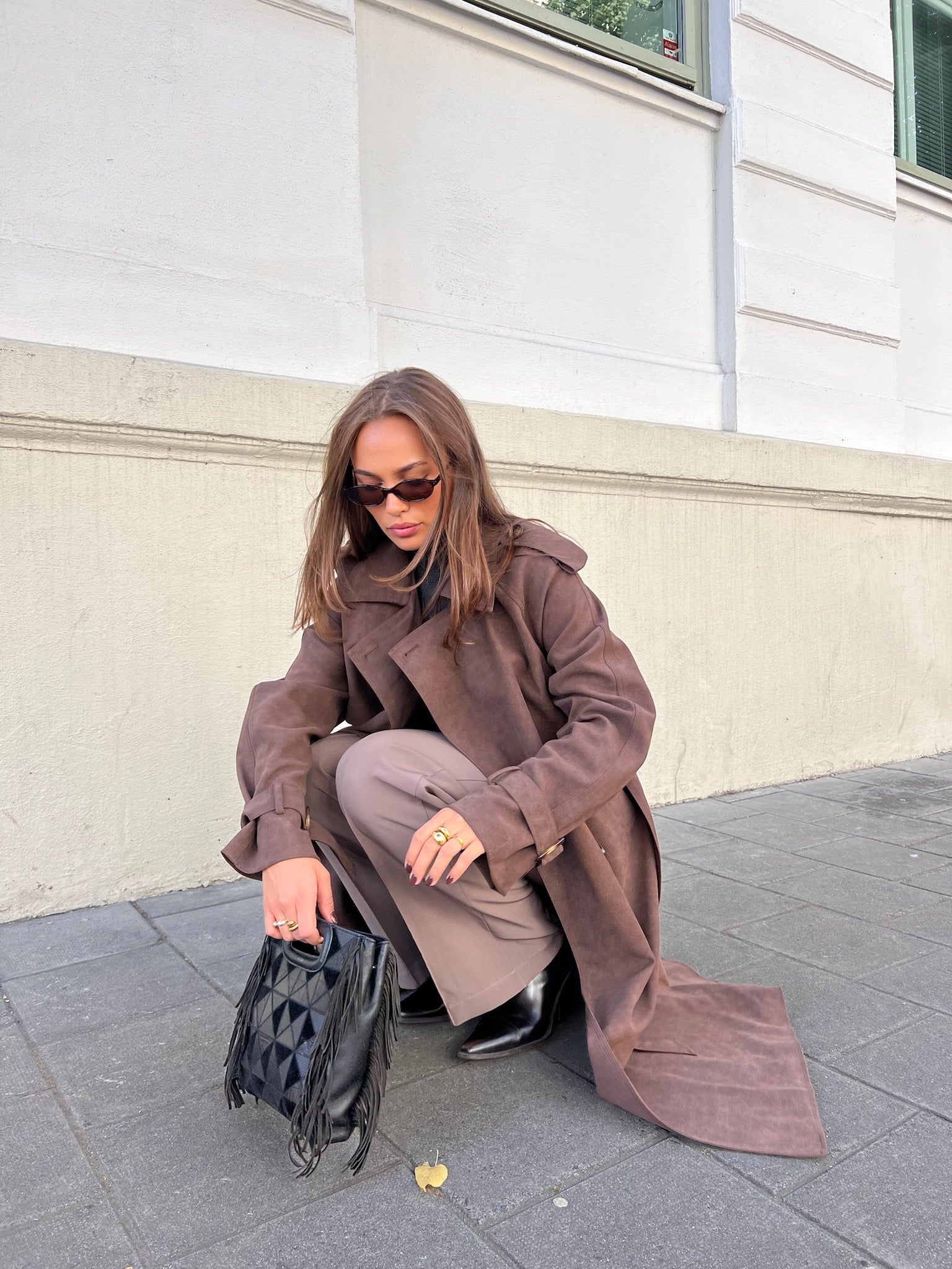 Caia PU suede coat Clermonte