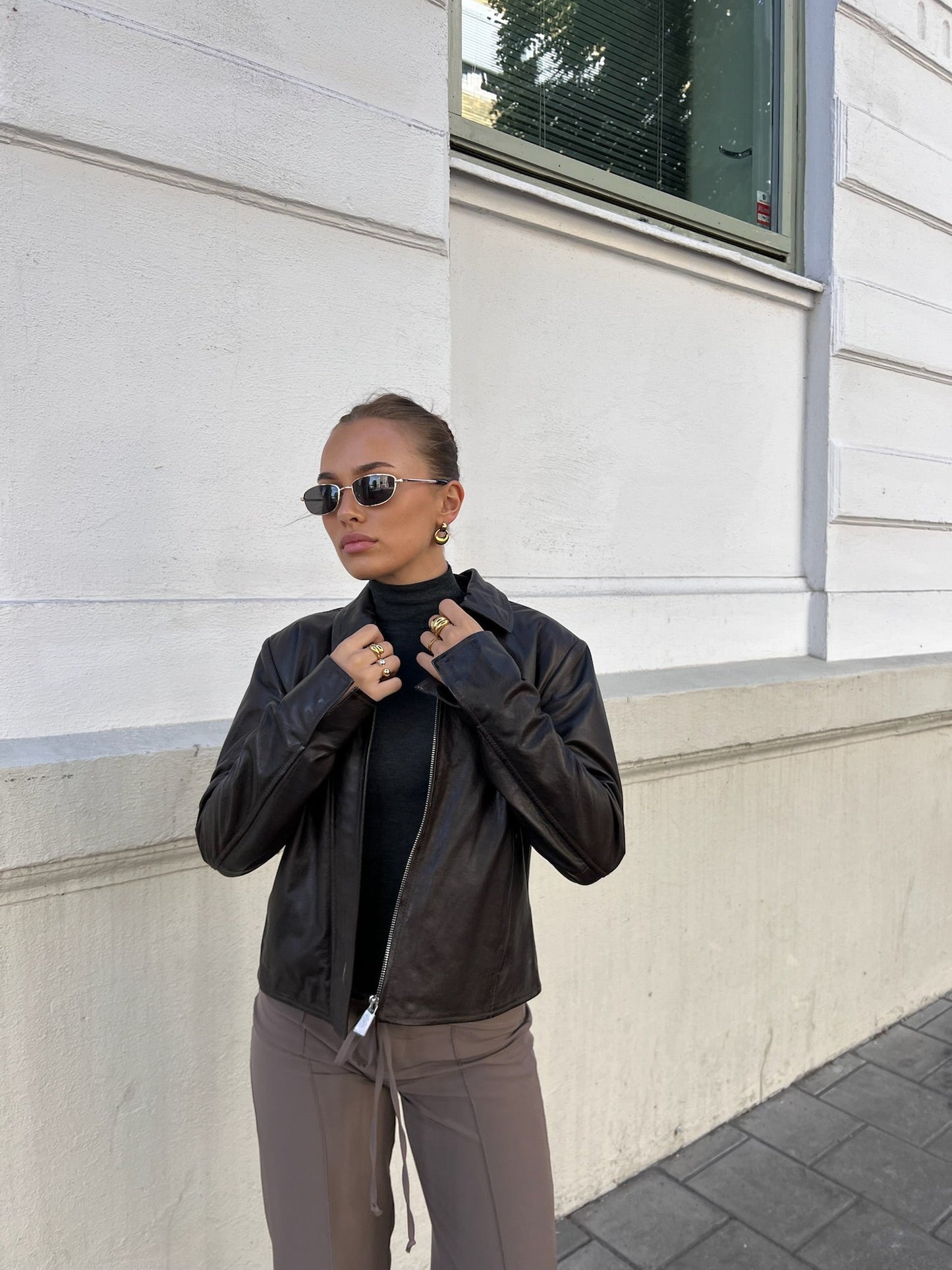 Chloe Leather Jacket Brown Clermonte