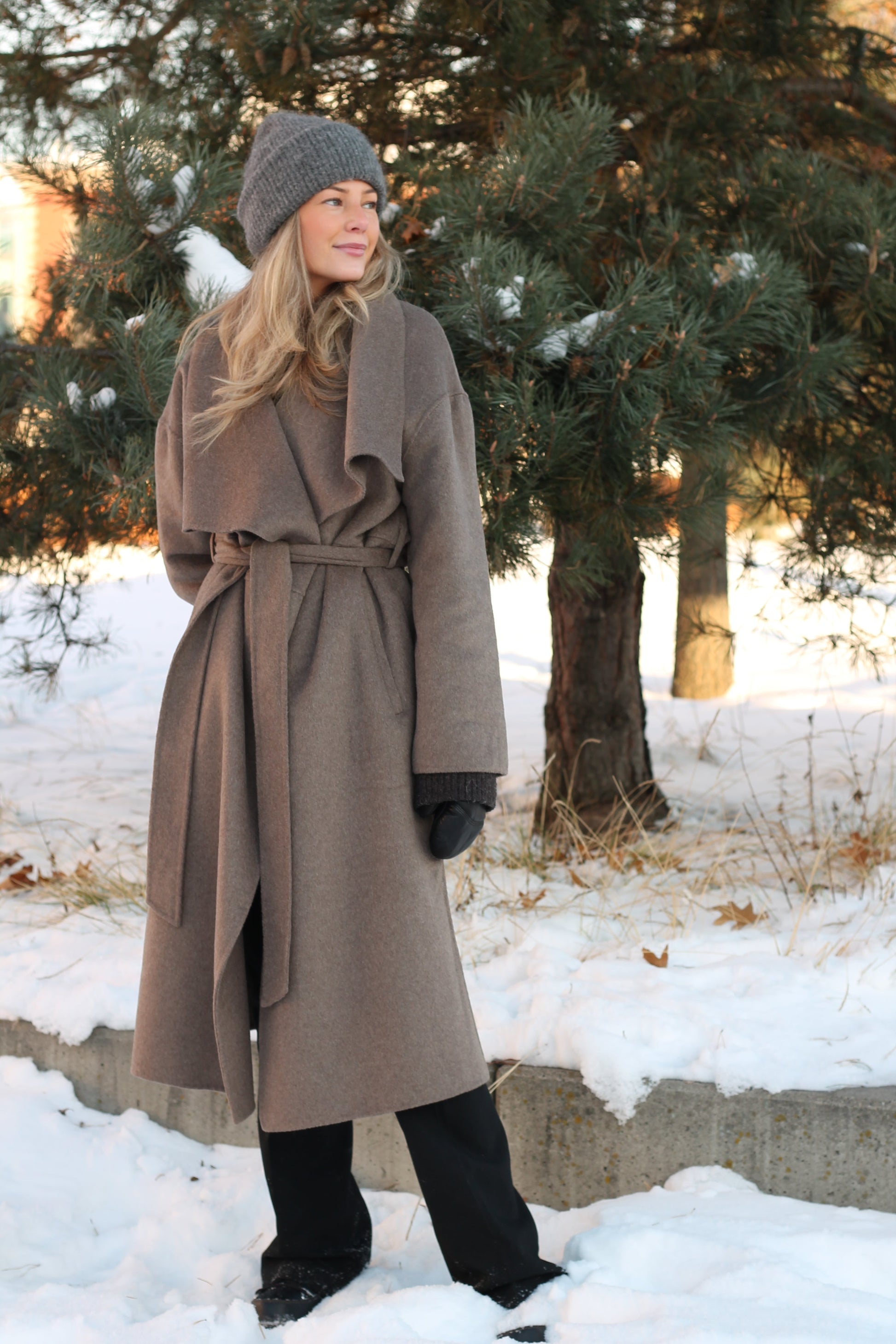 Nova wool coat Hazelbrown Clermonte