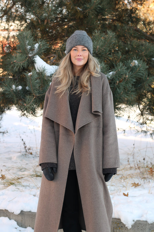 Nova wool coat Hazelbrown Clermonte