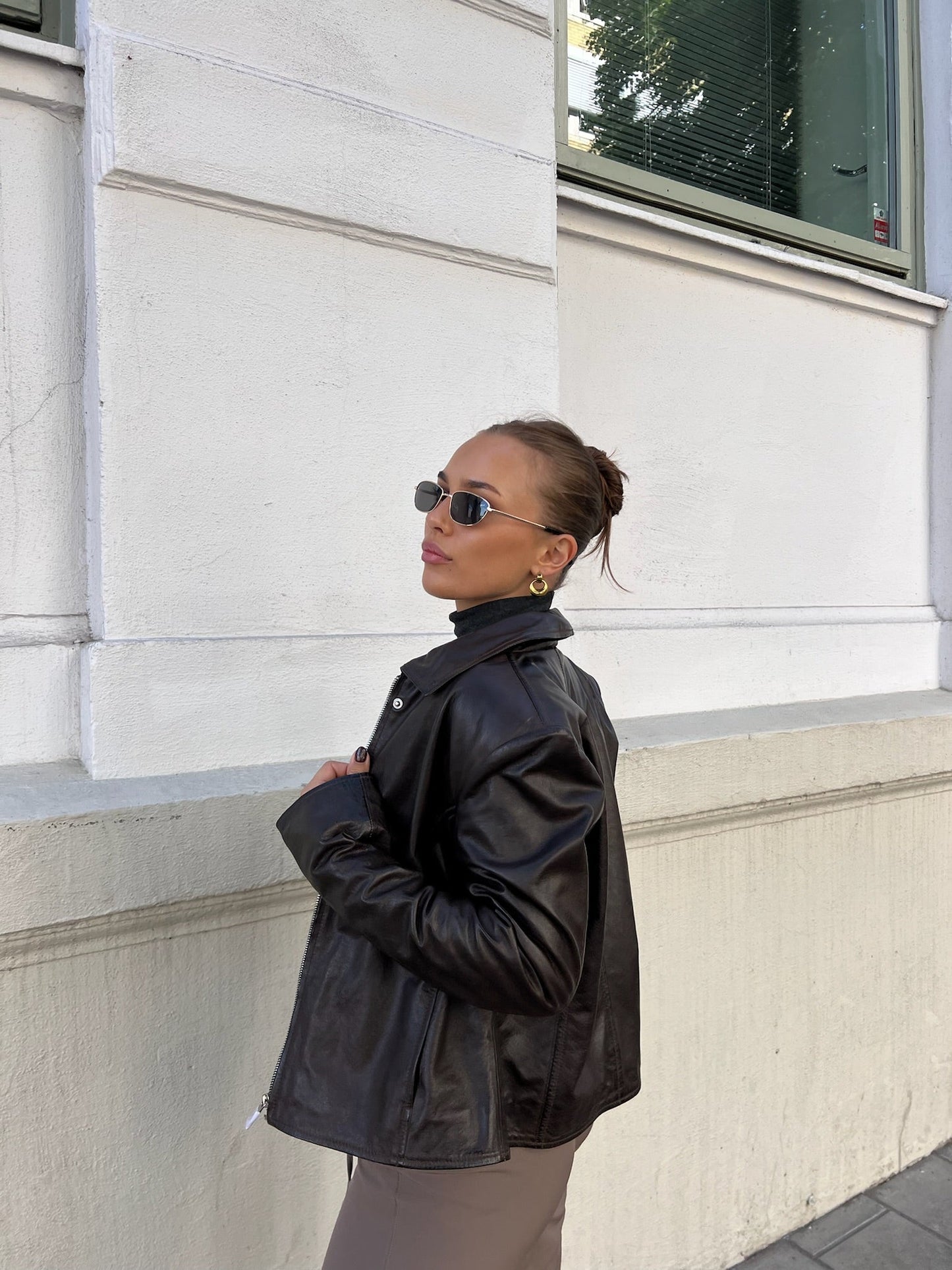 Chloe Leather Jacket Brown Clermonte