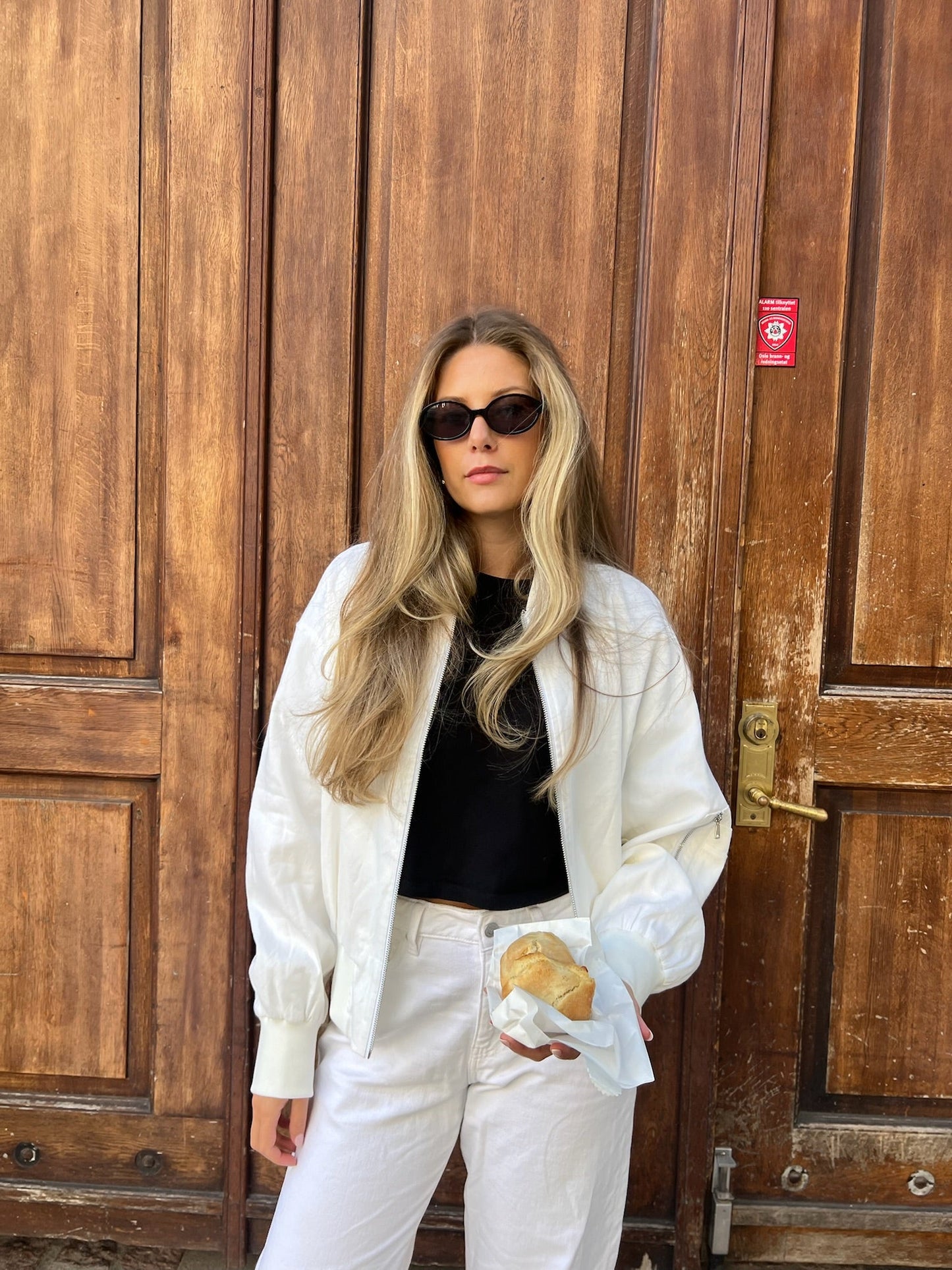 Gine Bomber Jacket White Clermonte