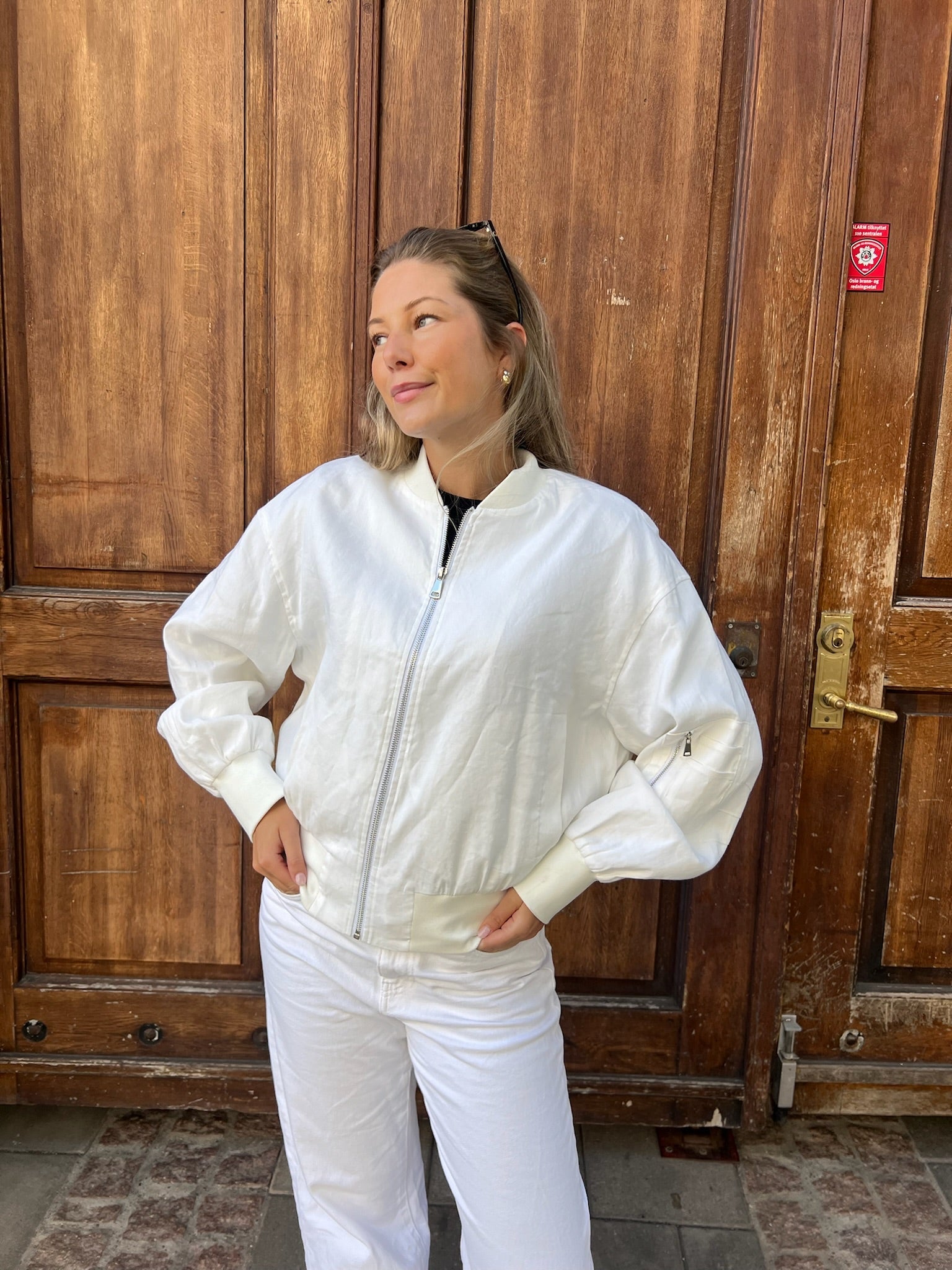 Gine Bomber Jacket White Clermonte