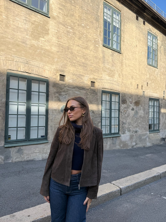 Chloe Suede Jacket Brown