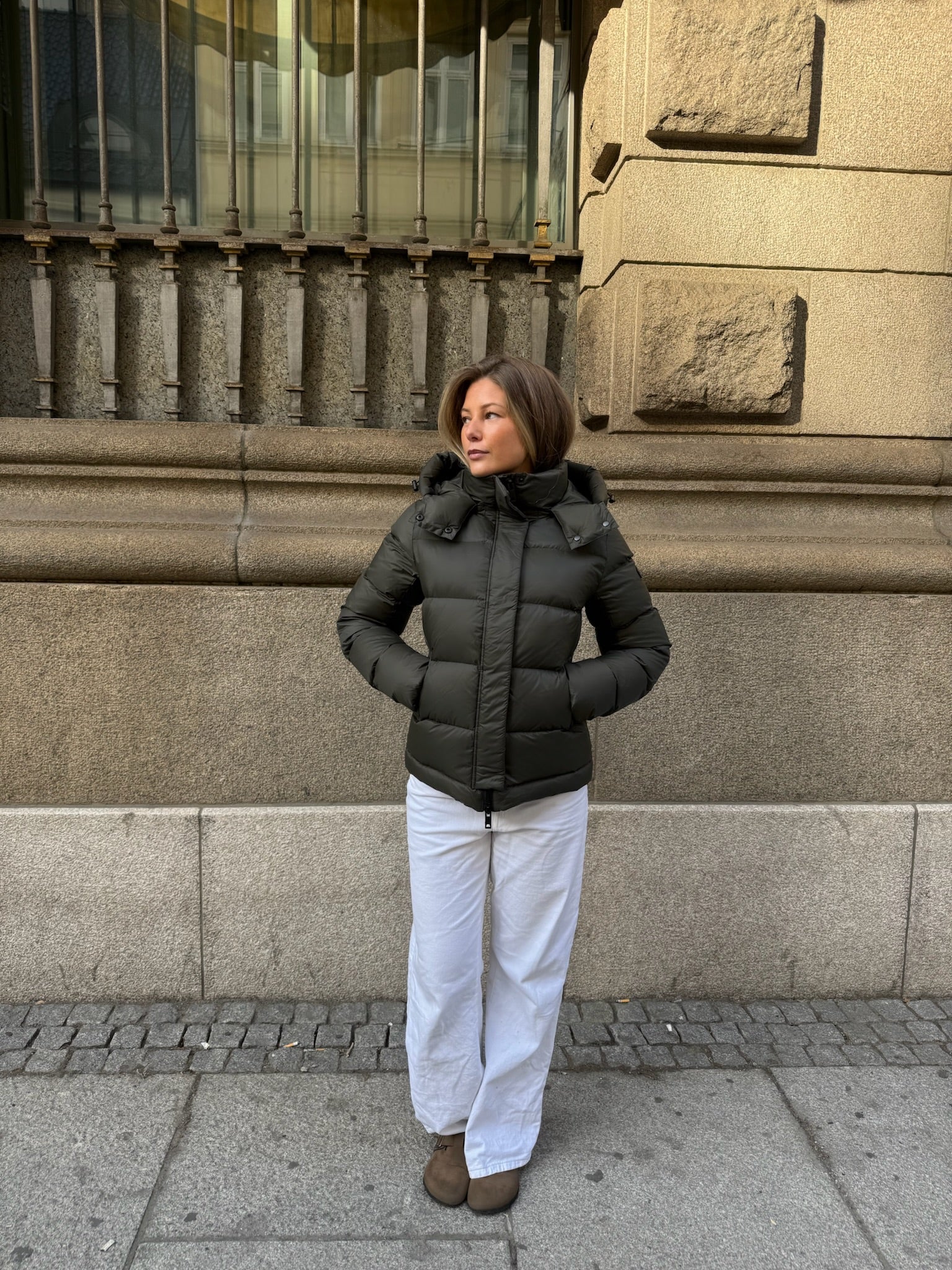 Leah Down Jacket Olive Clermonte
