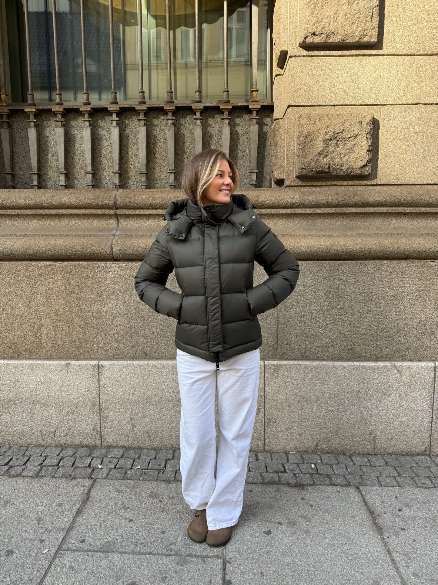 Leah Down Jacket Olive Clermonte
