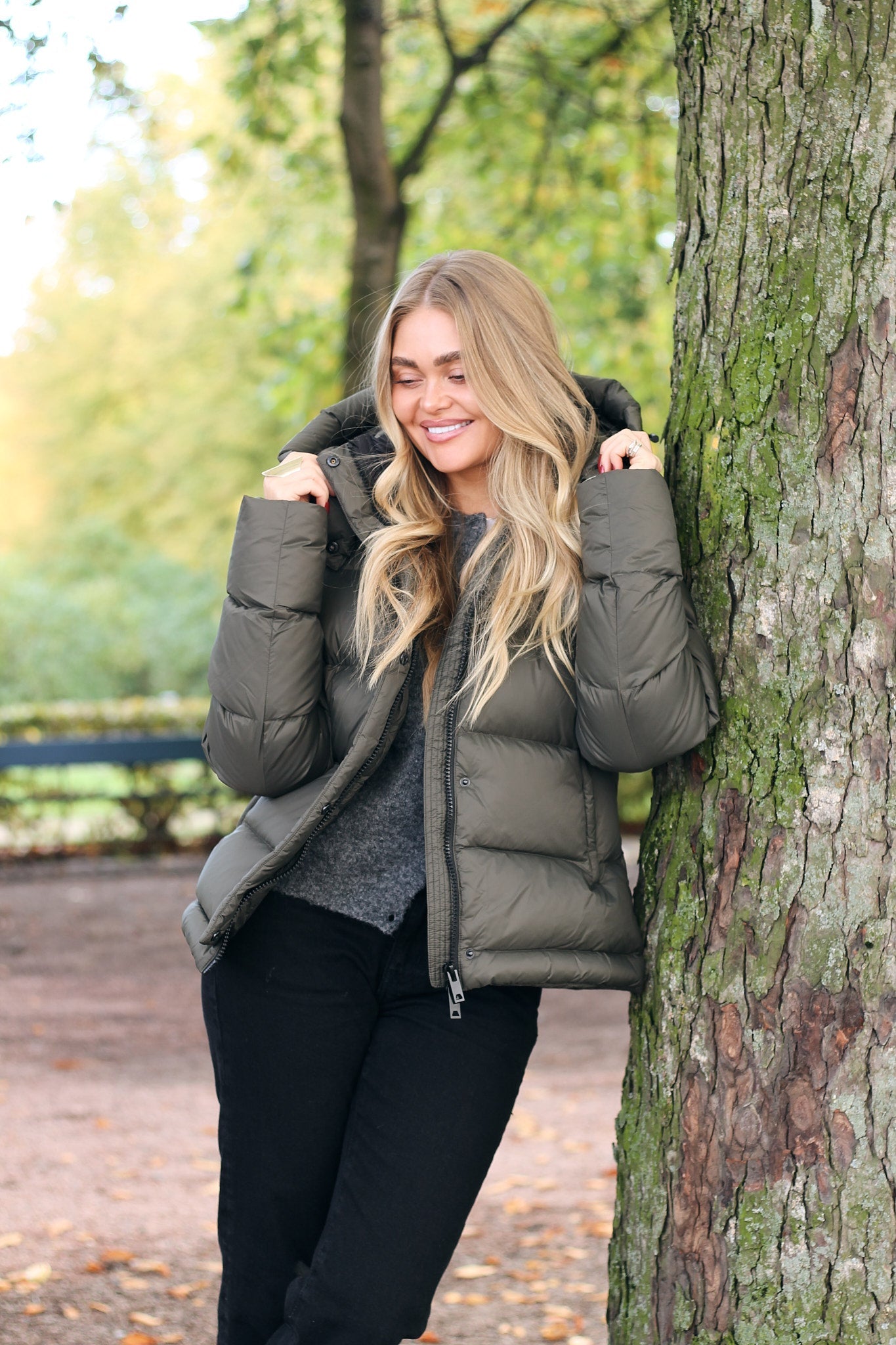 Leah Down Jacket Olive Clermonte