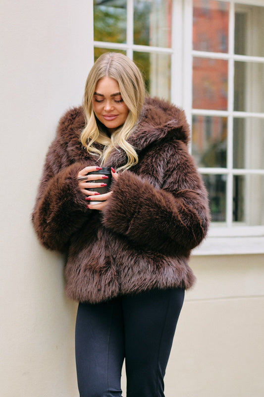 Ida Faux Fur Brown Clermonte