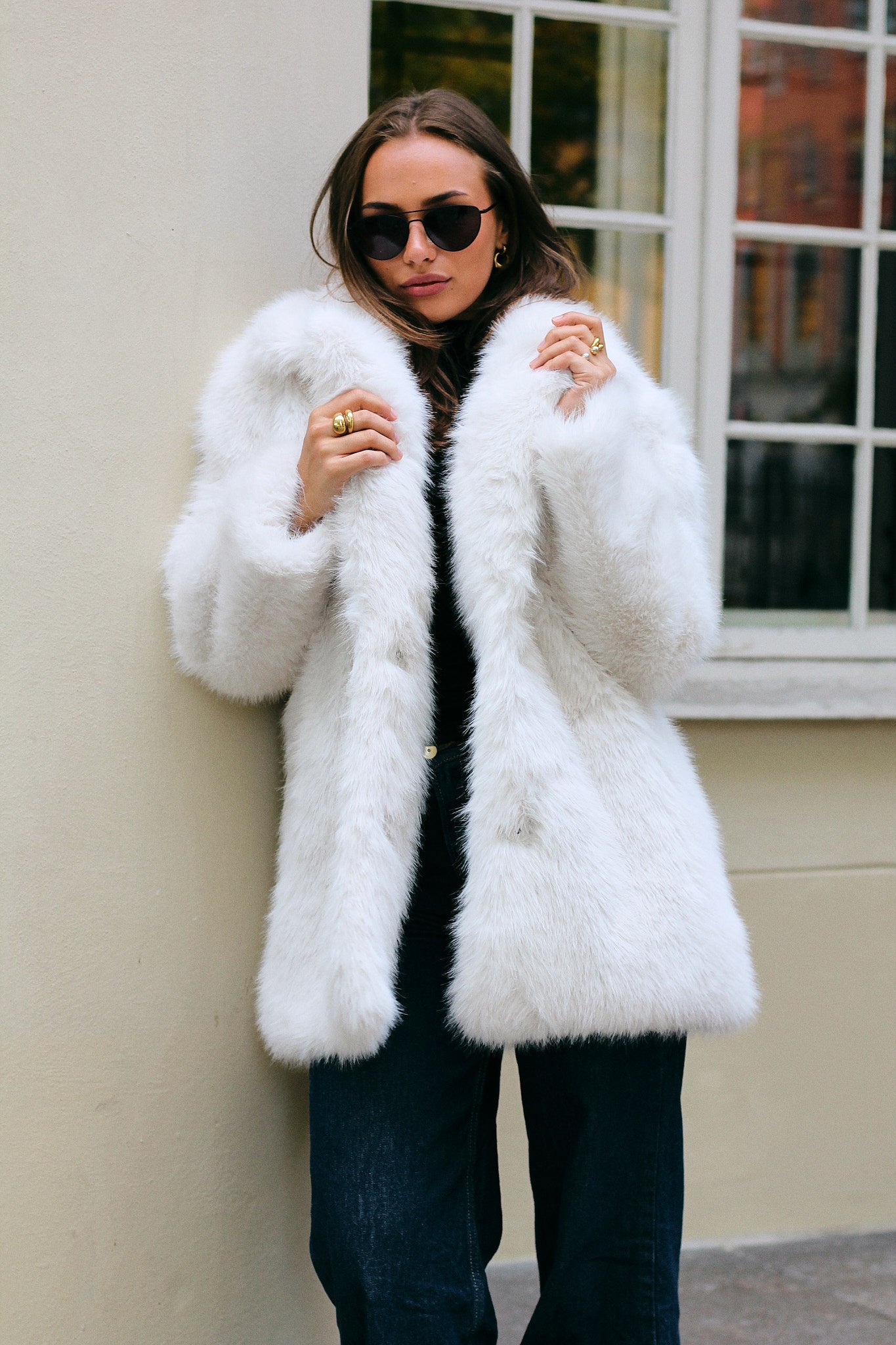 Maya Faux fur White Clermonte