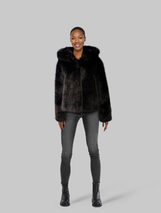 Ida Faux Fur Black Clermonte