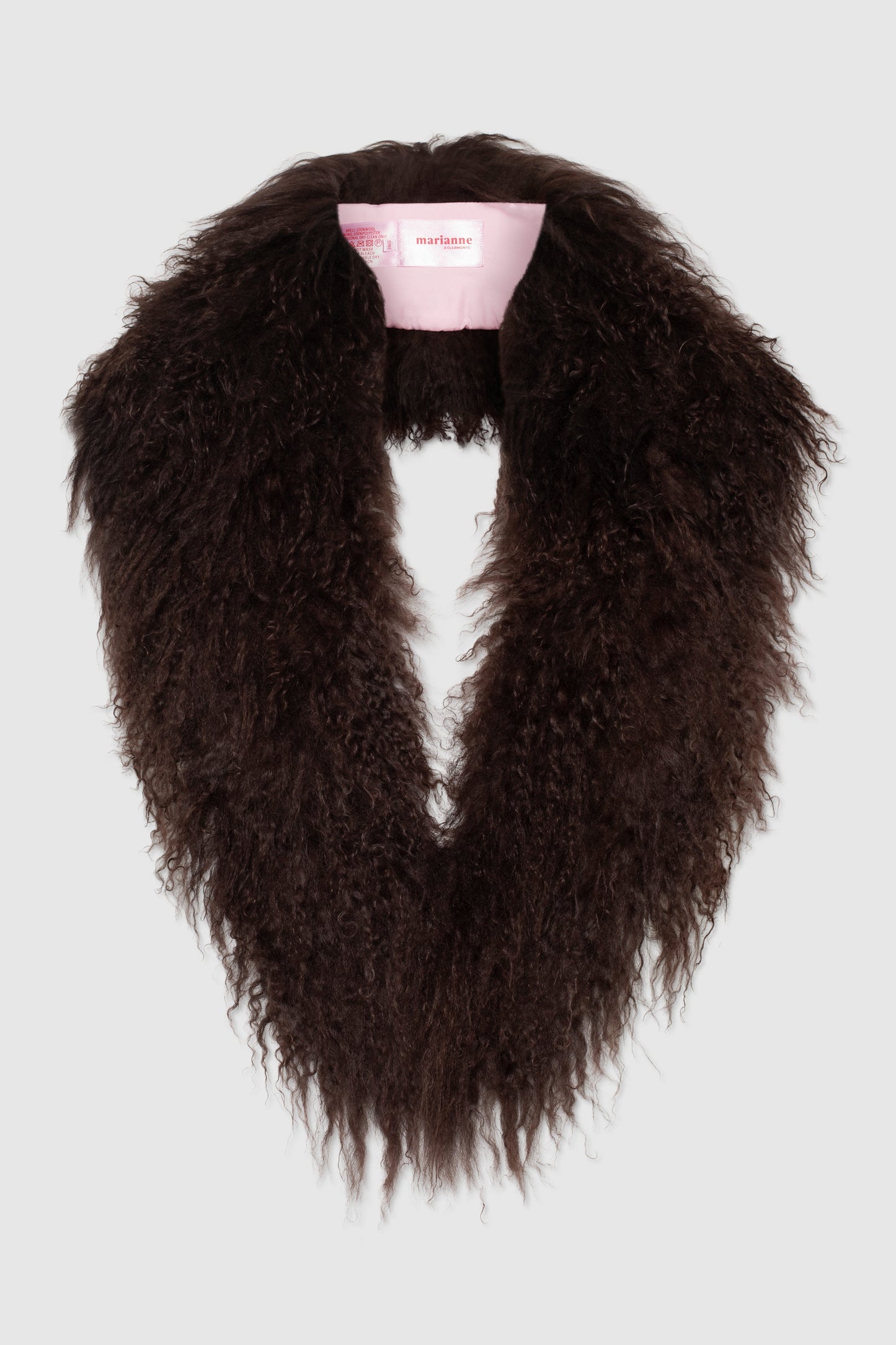 Margareth Natural Tibet Lamb Collar Brown Clermonte